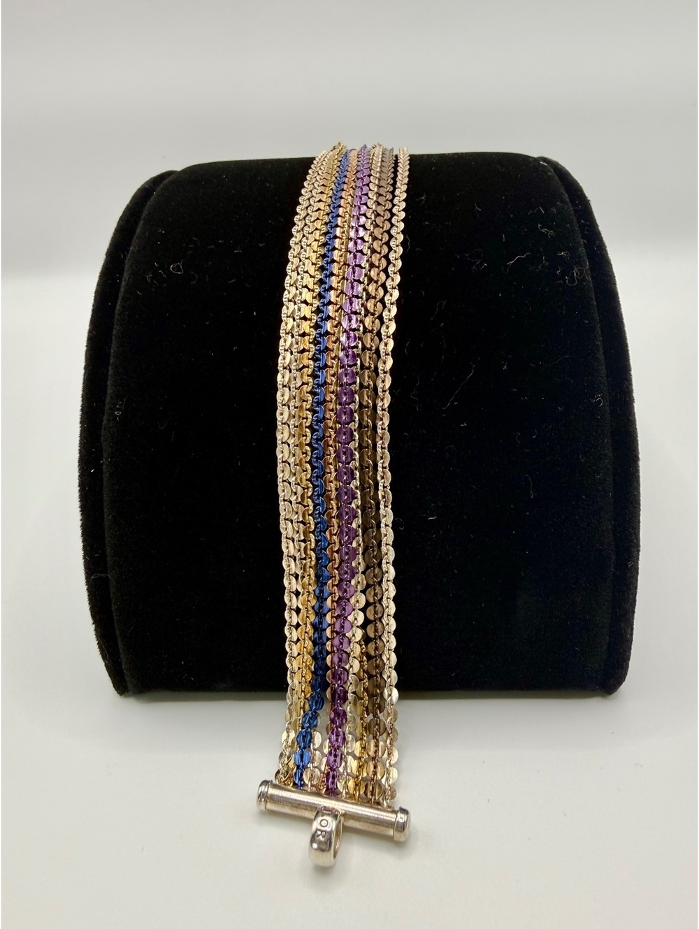 Milor Italy multi-strand 925 silver bracelet with a multi-tone vermeil finish